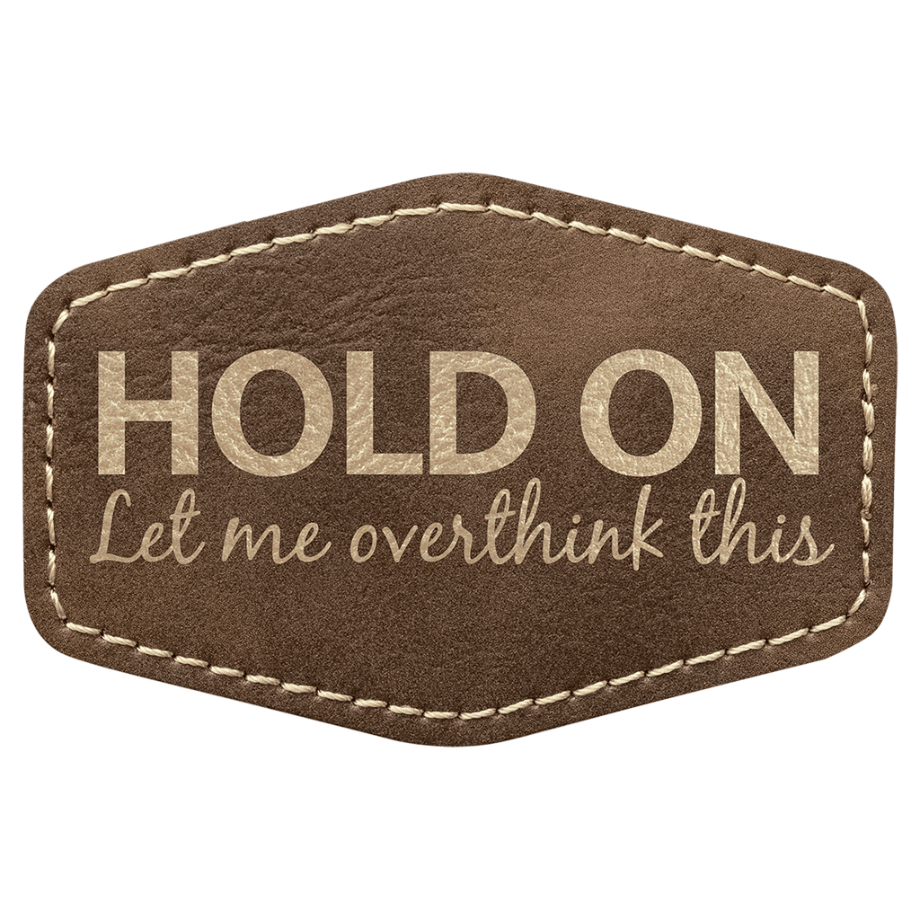 Rustic/Gold 3" x 2" Laserable Leatherette Hex Patch with Kota Pro Adhesive