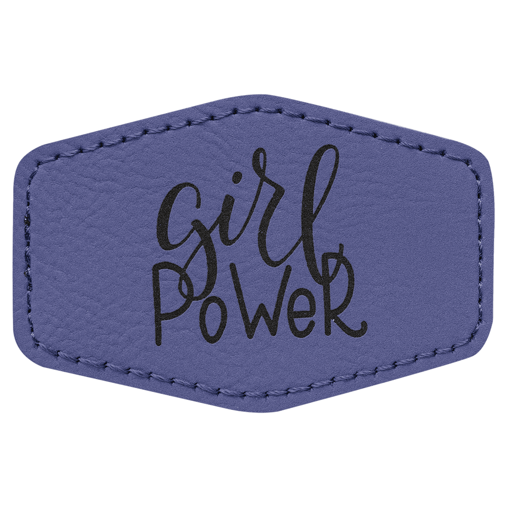 Purple 3" x 2" Laserable Leatherette Hex Patch with Kota Pro Adhesive