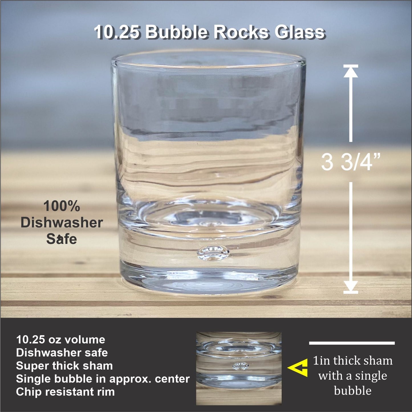 Trees  - 10.25 oz Bubble Rocks Glass