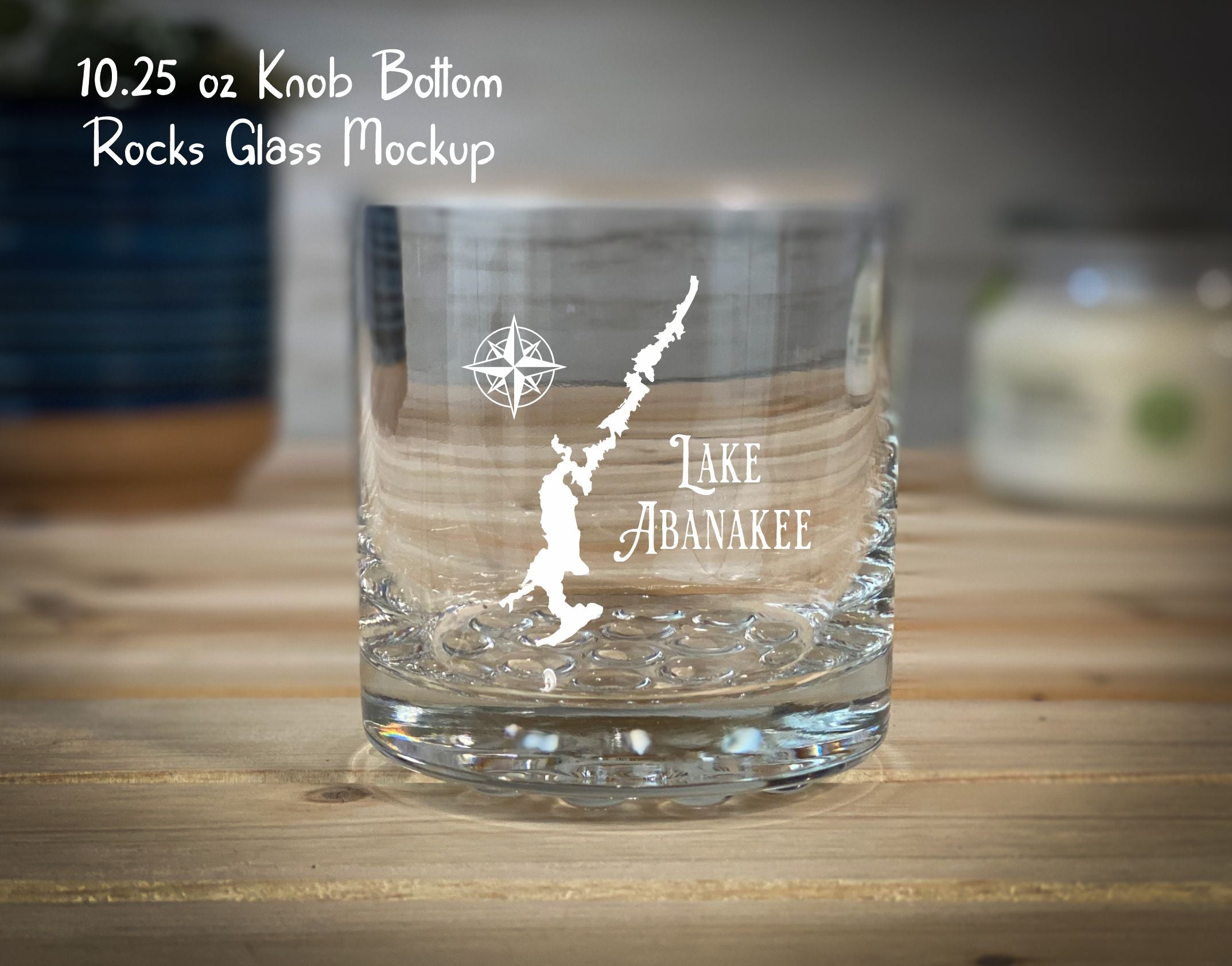 Make My Lake Vintage 10.25 oz Knob Bottom Rocks Glass