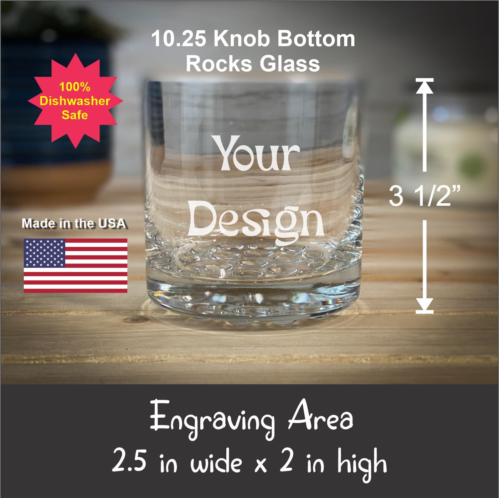 Get a Quote 10 oz Knob Bottom Rocks Glass