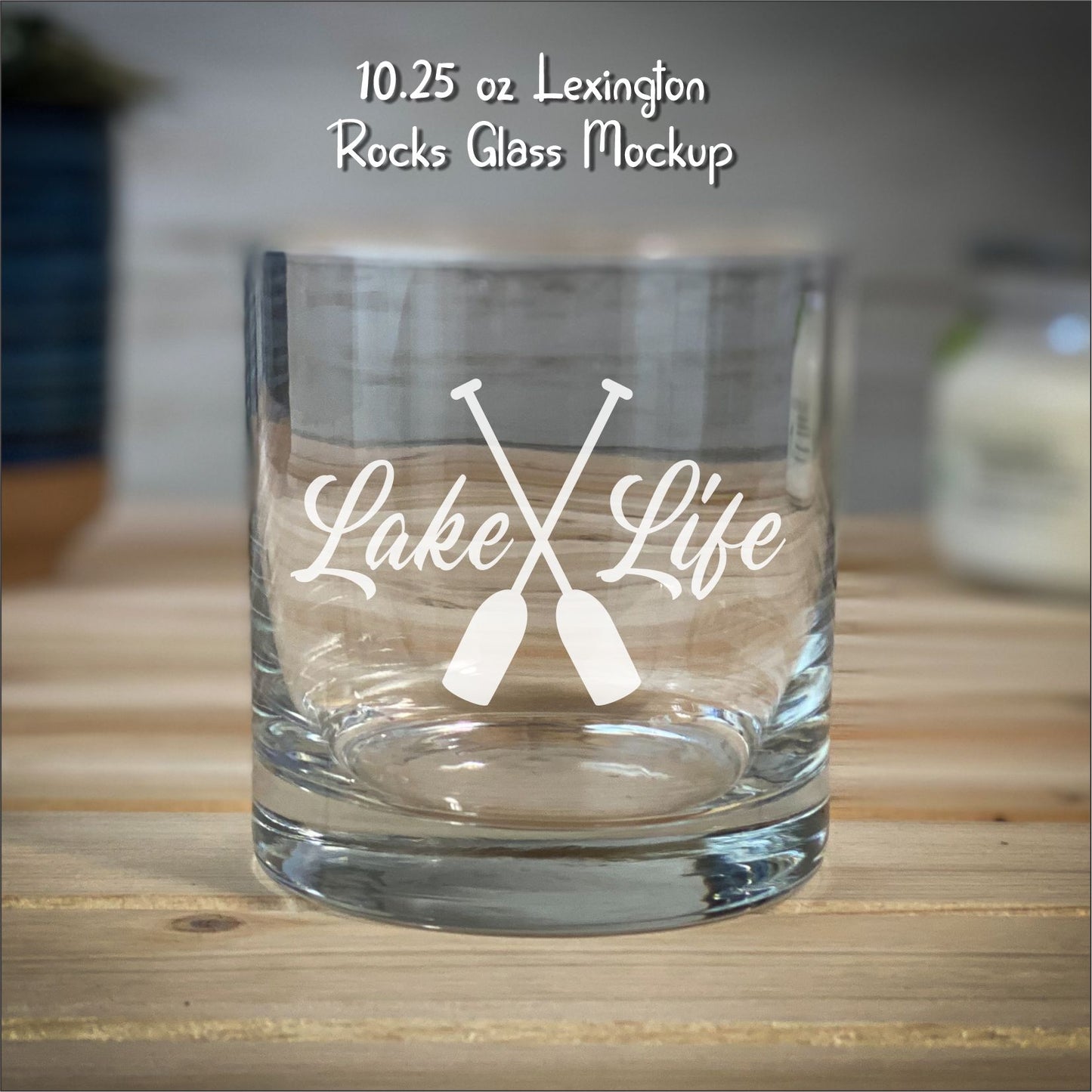 Lake Life with Paddles - 10.25 oz Rocks Glass