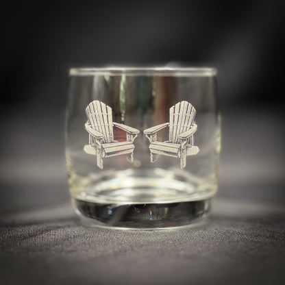 Adirondack Chairs Vintage 10 oz Rounded Rocks Glass