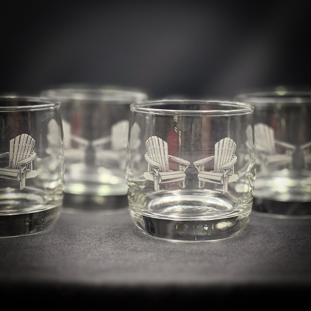 Adirondack Chairs Vintage 10 oz Rounded Rocks Glass