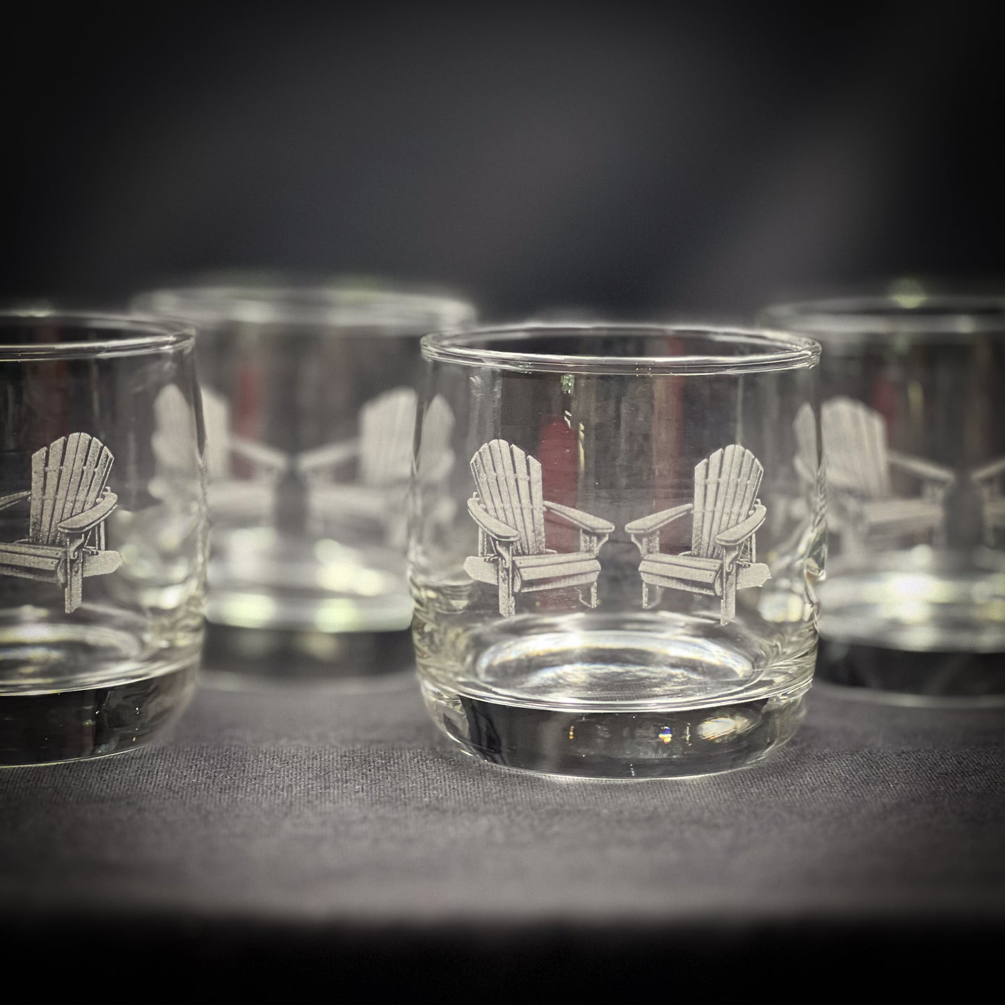 Adirondack Chairs Vintage 10 oz Rounded Rocks Glass
