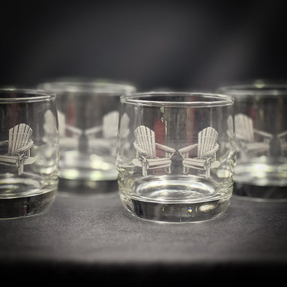 Adirondack Chairs Vintage 10 oz Rounded Rocks Glass