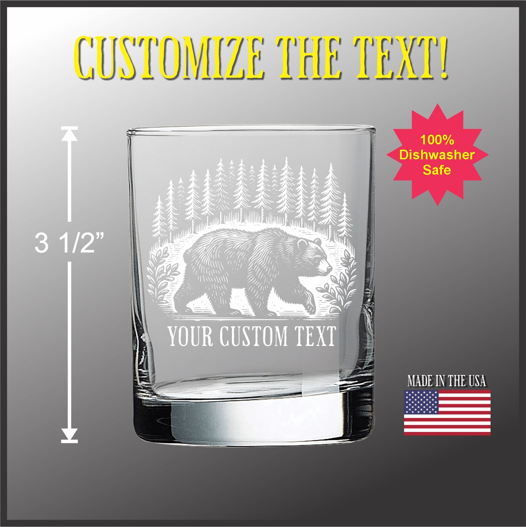 Bear in a Forest 10 oz Old Fashioned