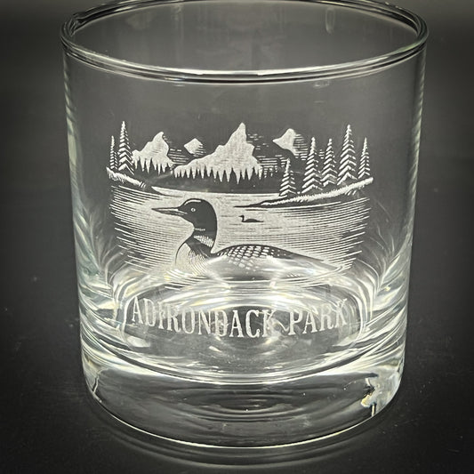 Loon on a Lake 10 oz Old Fashion