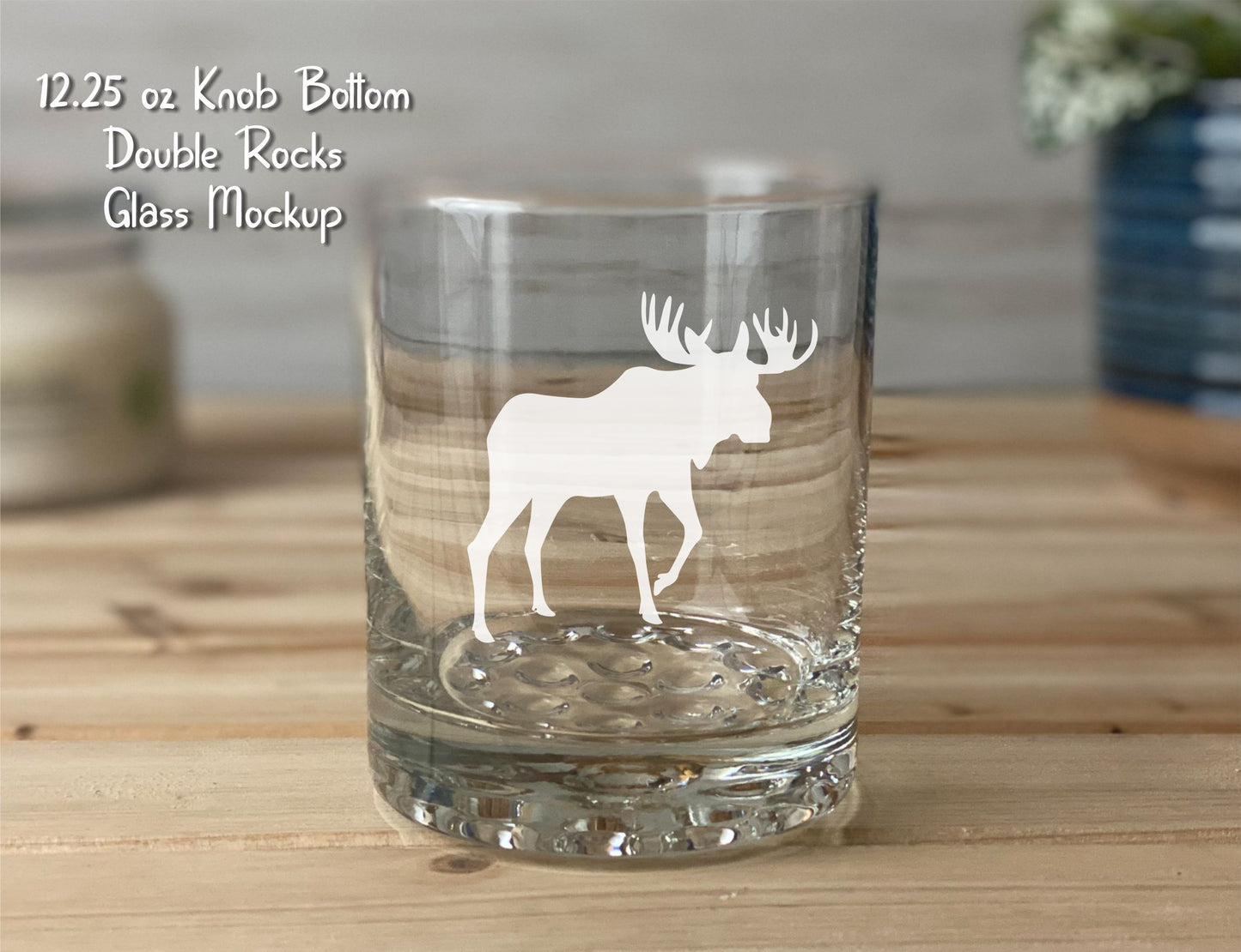 Moose 12.25 oz Double Knob Rocks Glass