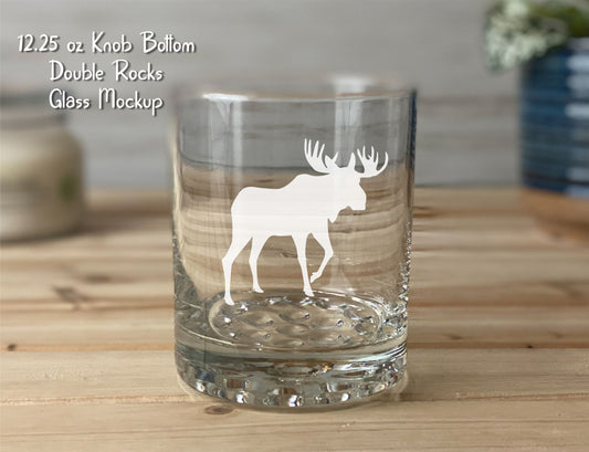 Moose 12.25 oz Double Knob Rocks Glass