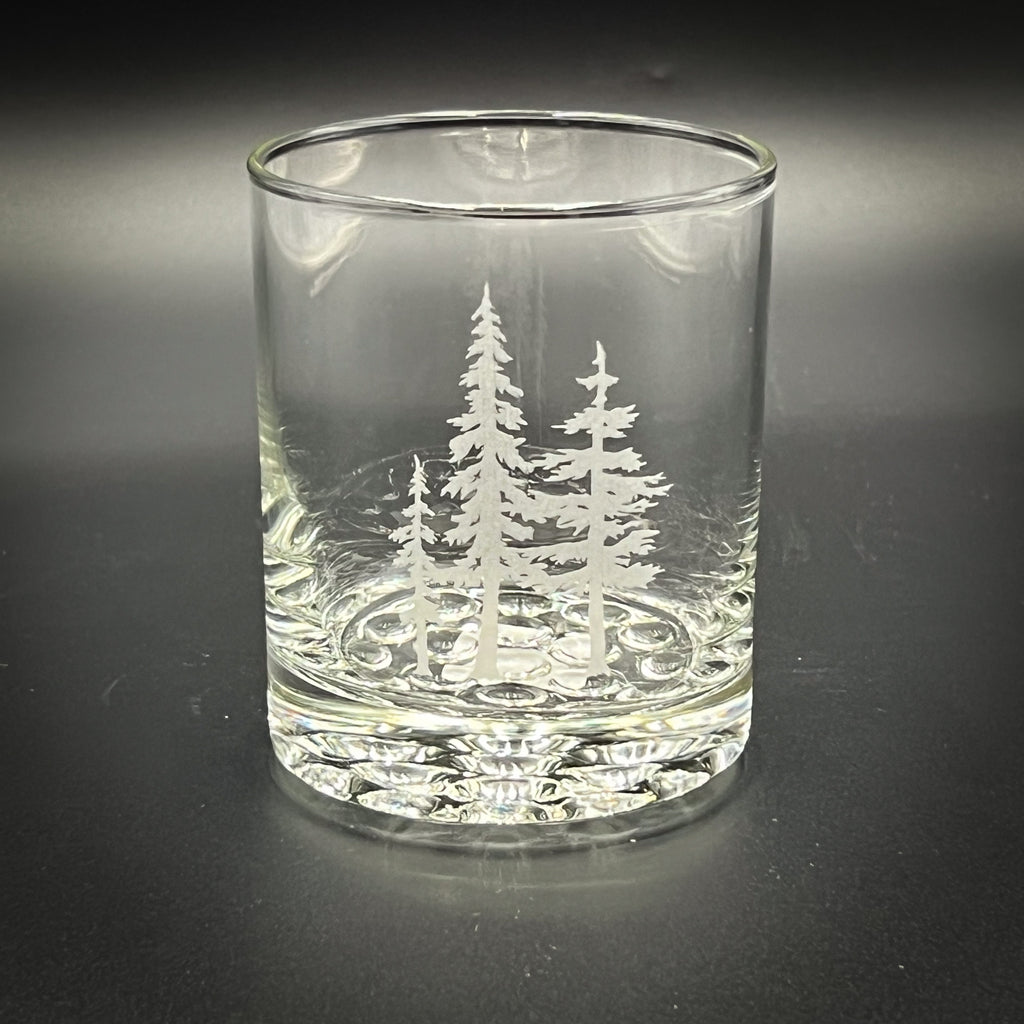 3 Trees 12.25 oz Double Knob Rocks Glass