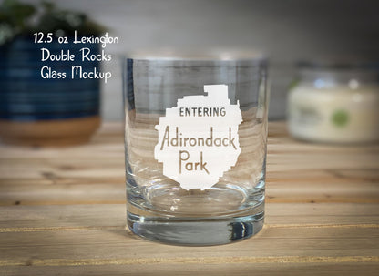 Entering the ADK Sign - 12.25 oz Double Rocks Glass