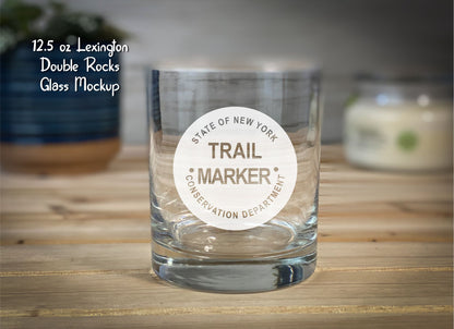 Adirondack Park Trail Marker - 12.25 oz Double Rocks Glass