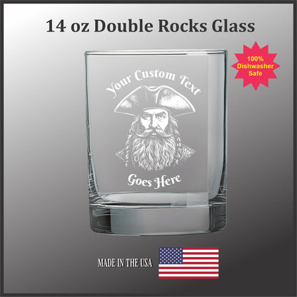 Pirate 14 oz Double Old Fashioned Glasses