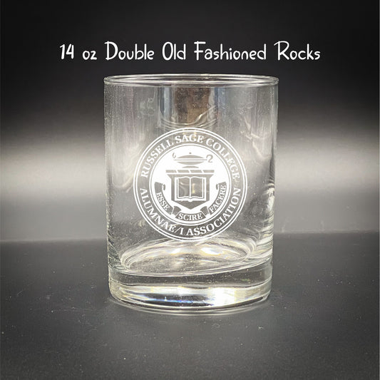 Russell Sage Alumnae/i seal  14 oz Double Old Fashioned