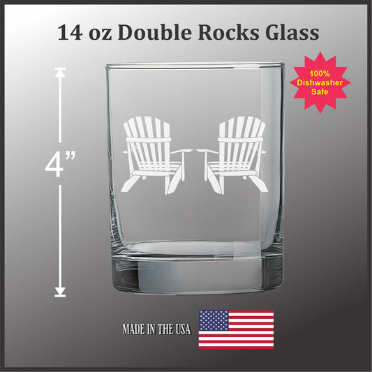 Adirondack Chairs 14 oz Double Rocks Glass