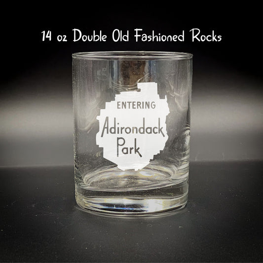 Entering the ADK Sign - 14 oz Double Rocks Glass