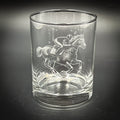 Jockey and Horse Vintage Styles - 14 oz Double Rocks Glass