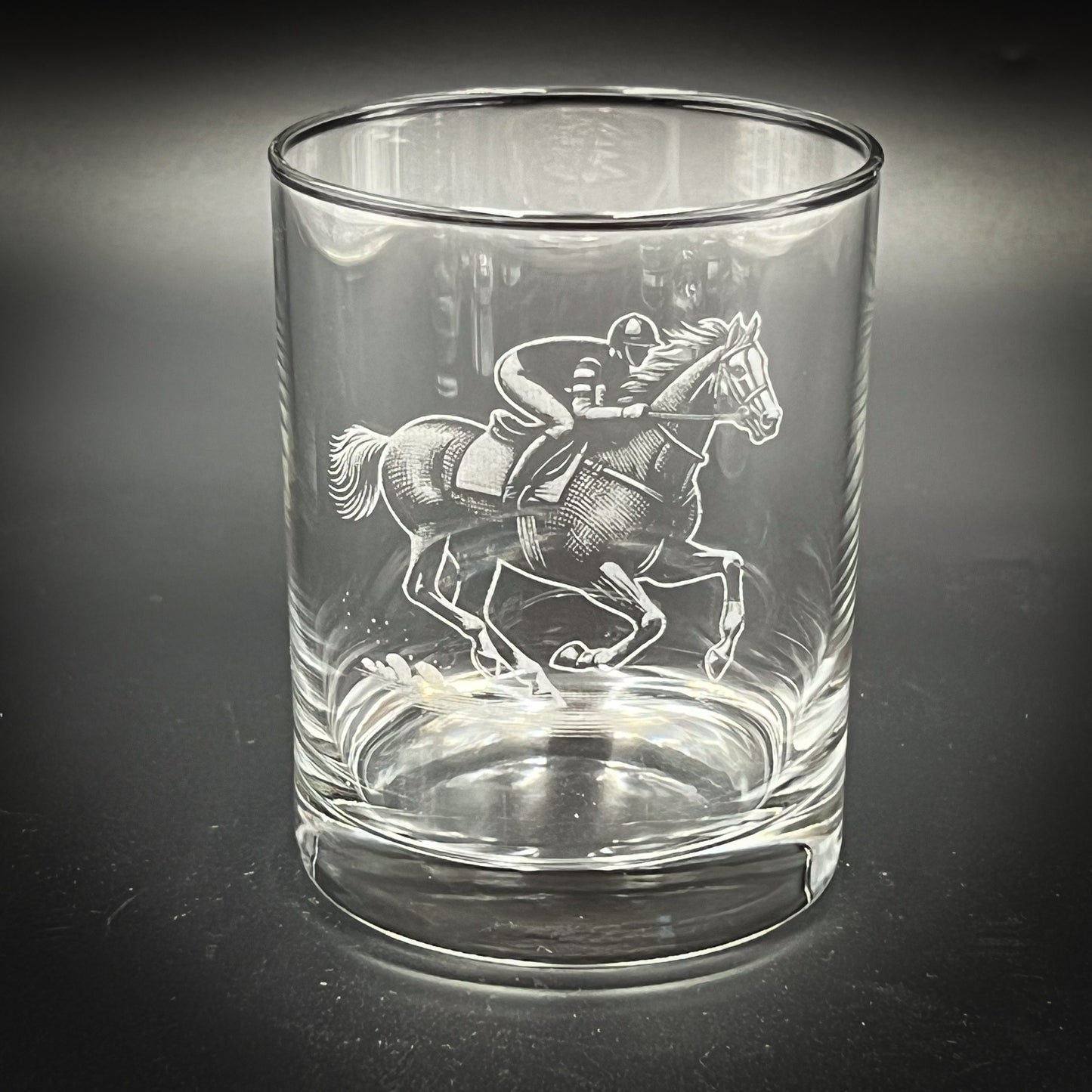 Jockey and Horse Vintage Styles - 14 oz Double Rocks Glass