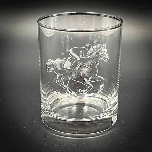 Jockey and Horse Vintage Styles - 14 oz Double Rocks Glass