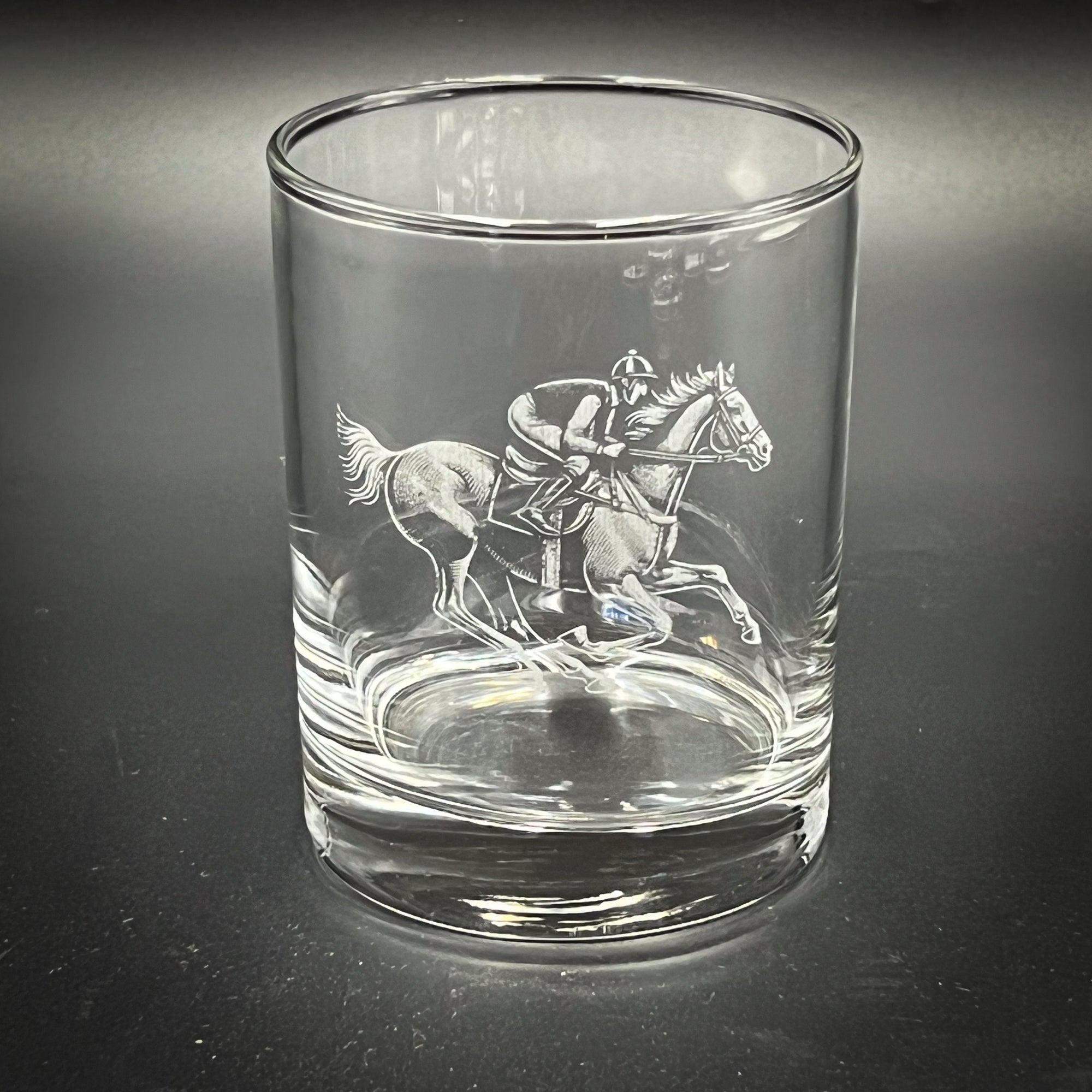 Jockey and Horse Vintage Styles - 14 oz Double Rocks Glass