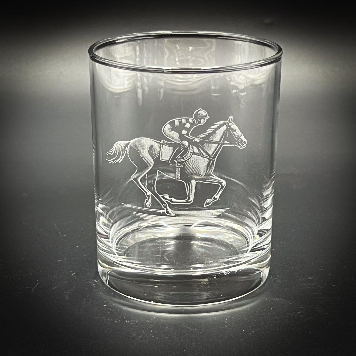 Jockey and Horse Vintage Styles - 14 oz Double Rocks Glass