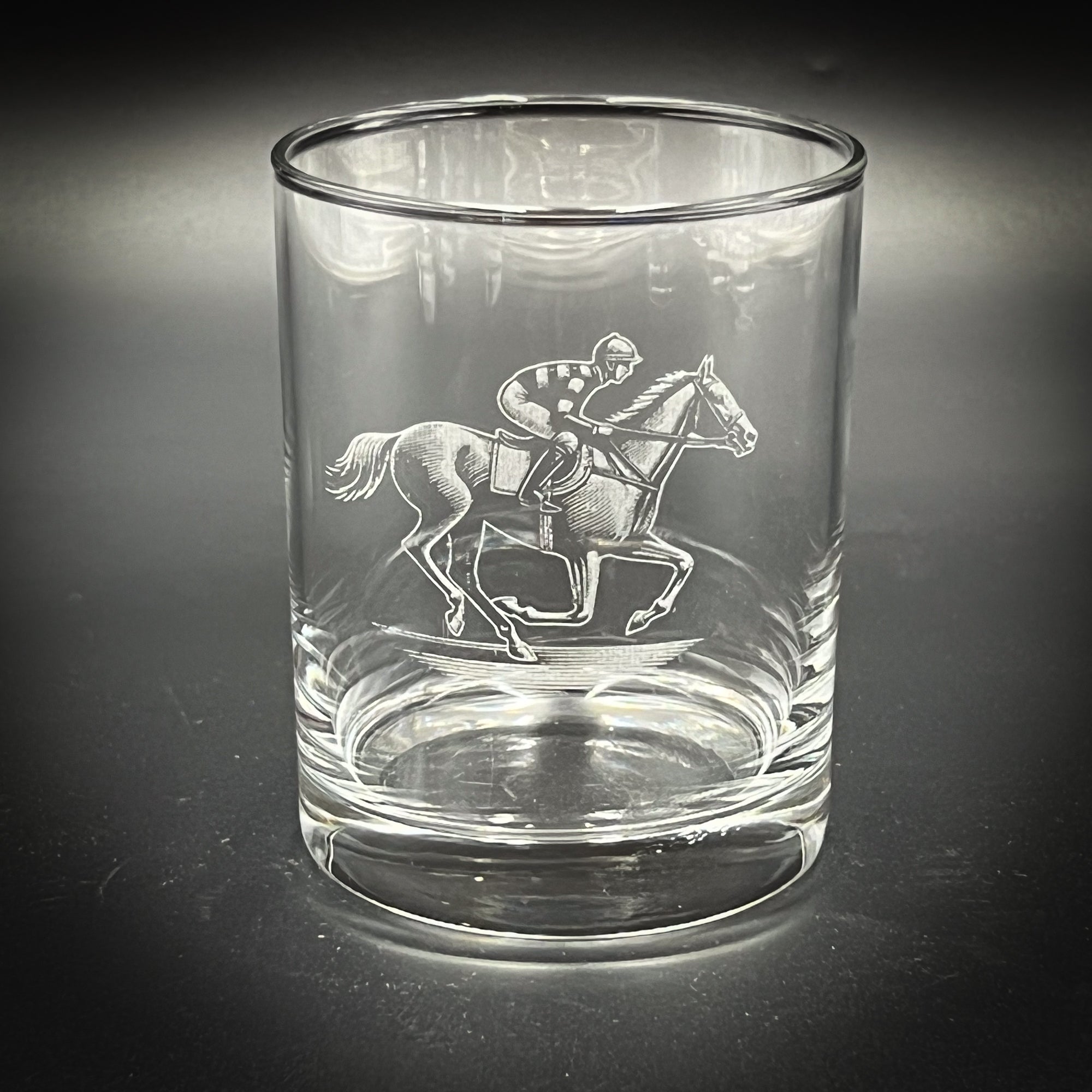 Jockey and Horse Vintage Styles - 14 oz Double Rocks Glass