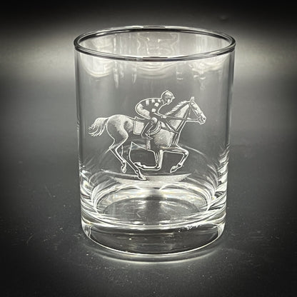 Jockey and Horse Vintage Styles - 14 oz Double Rocks Glass
