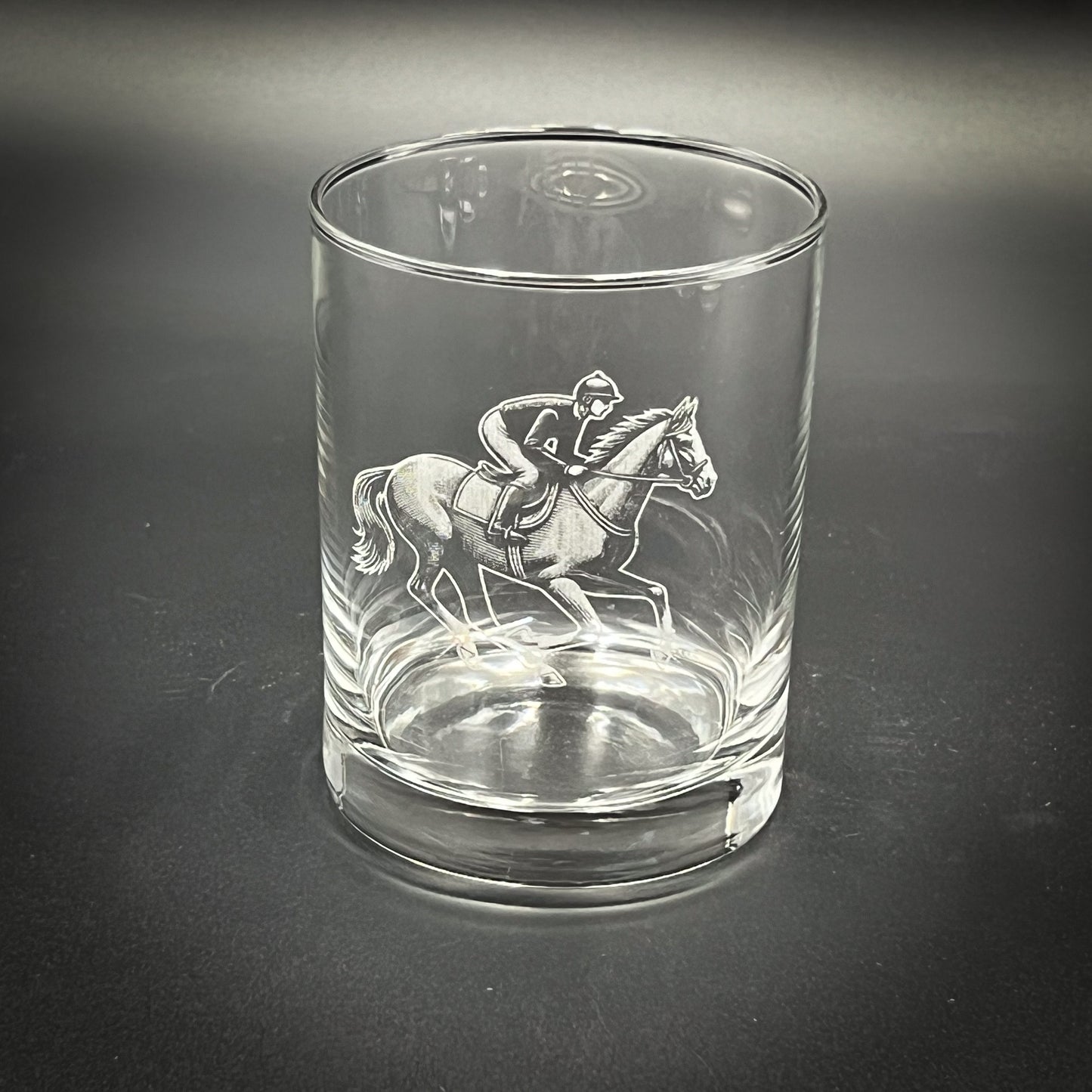 Jockey and Horse Vintage Styles - 14 oz Double Rocks Glass