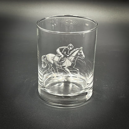 Jockey and Horse Vintage Styles - 14 oz Double Rocks Glass
