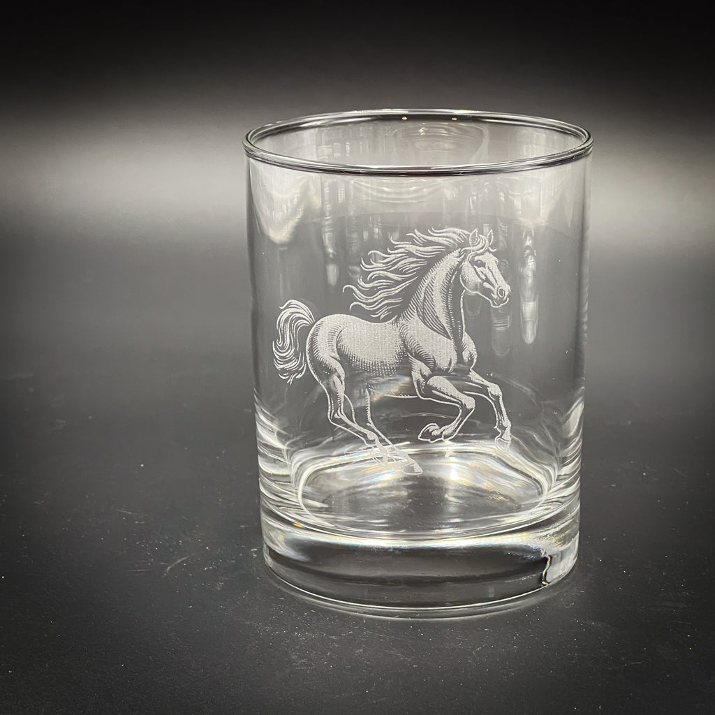 Horse Running 14 oz Double Old Fashioned