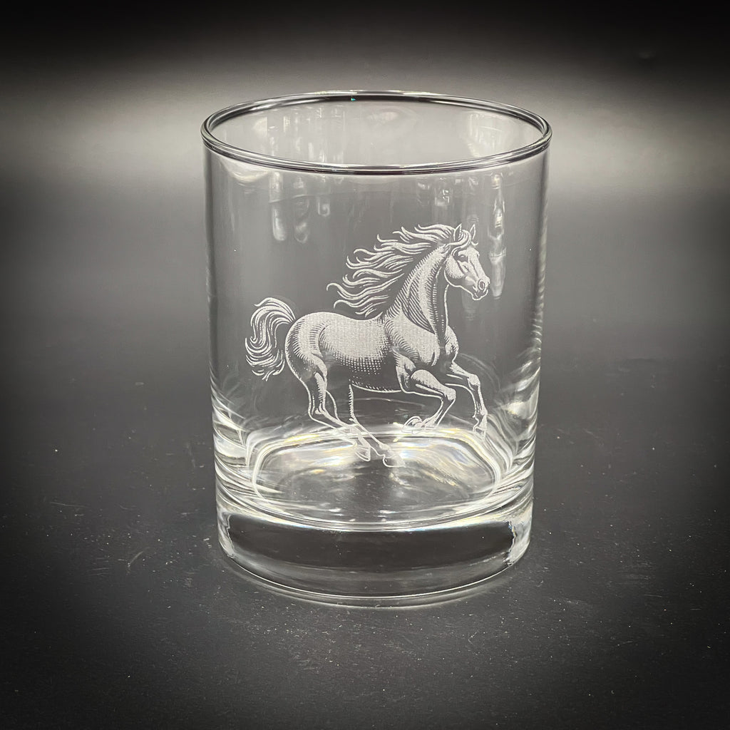 Horse Running 14 oz Double Old Fashioned