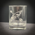 Kayak Paddle Double Old Fashioned Glass - Kayak Paddle Double Rocks Glass 14 oz Etched Design