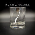 Lake George Rocks Glass: 14oz Double Old Fashioned, Etched Design