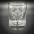 Maple Leaf Engraved Double Old Fashioned Glass – 14 oz Whiskey Glass