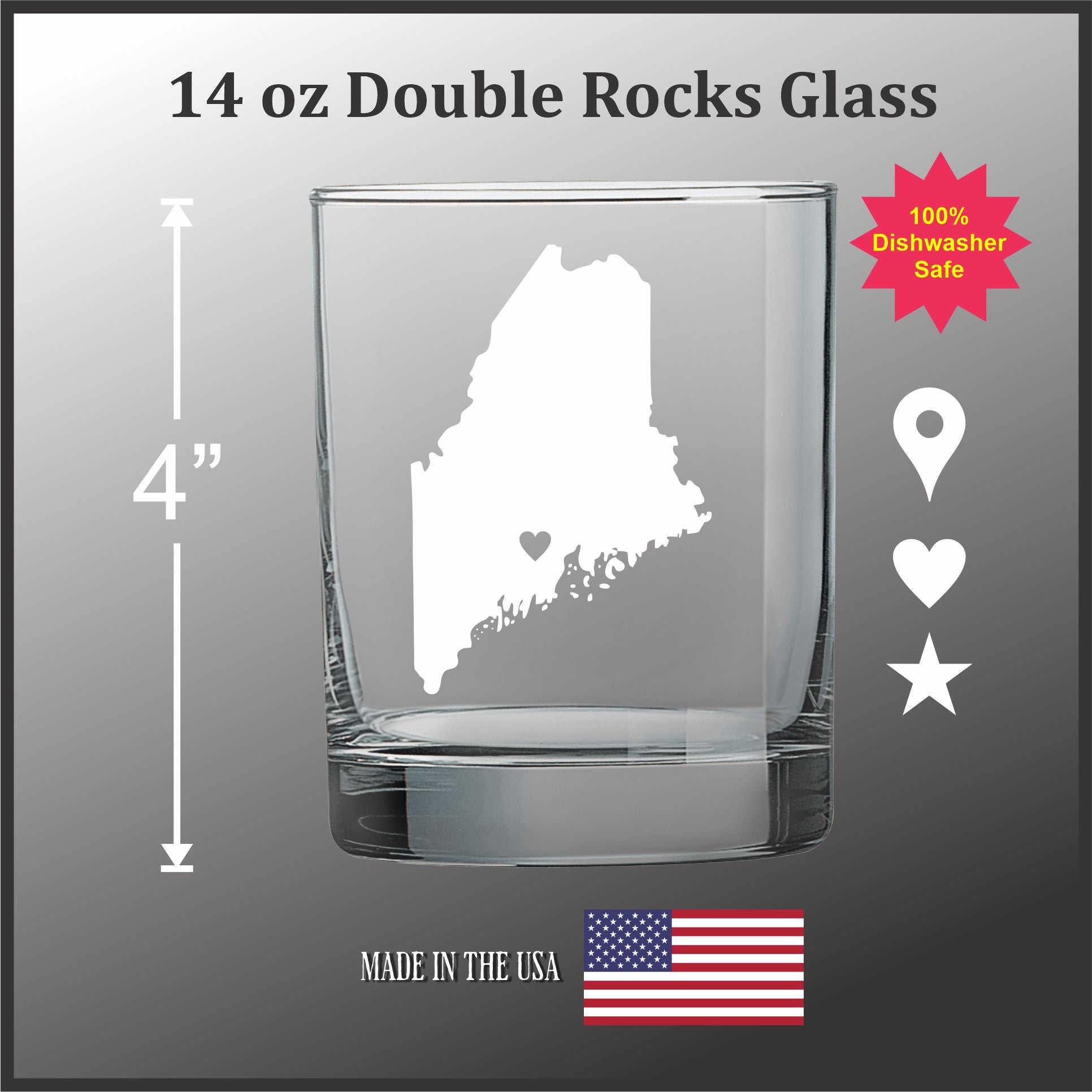 Your State with a marker 14 oz Double Old Fashioned