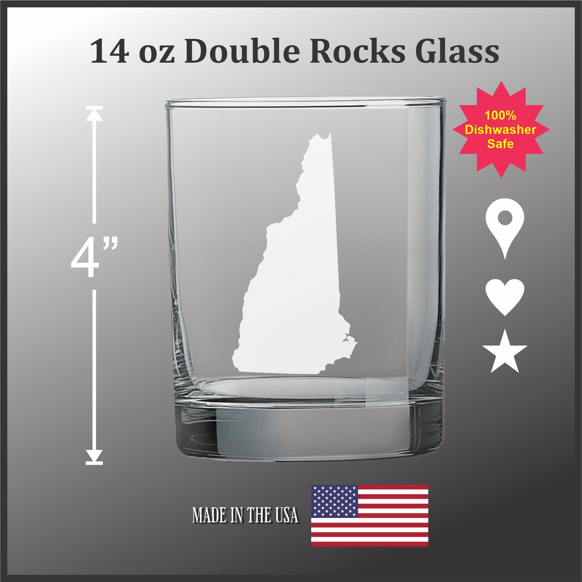 Your State with a marker 14 oz Double Old Fashioned