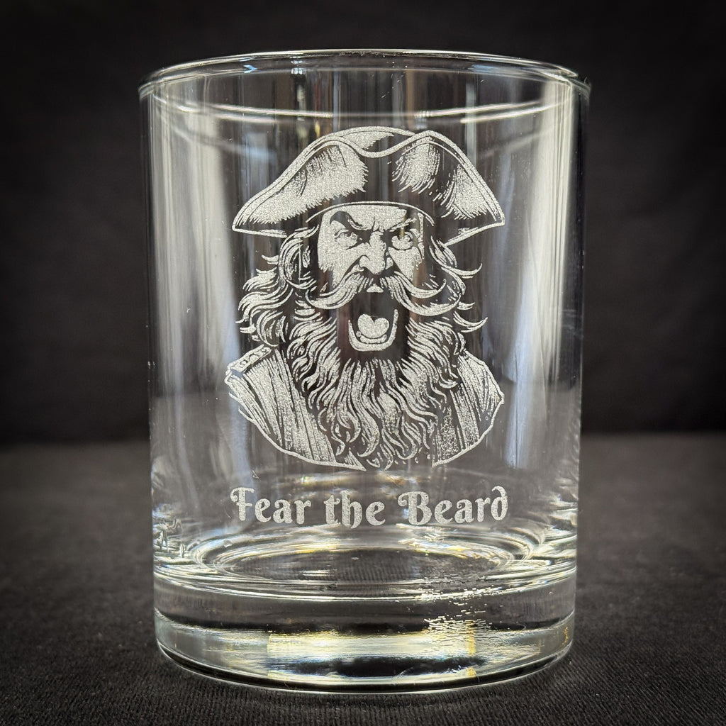 Pirate Fear the Bear 14 oz Double Old Fashioned Glasses