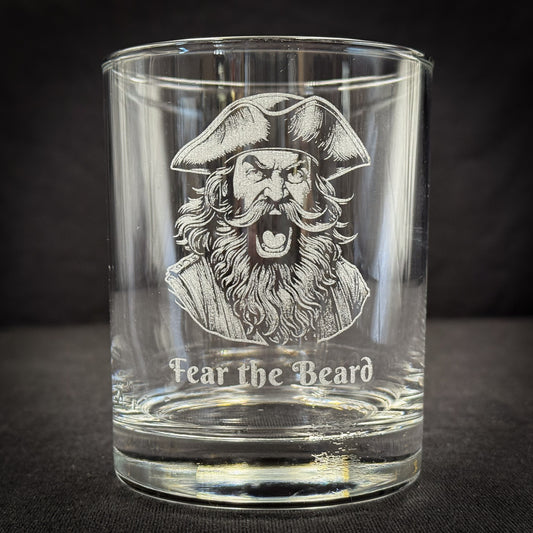 Pirate Fear the Bear 14 oz Double Old Fashioned Glasses (In Store)