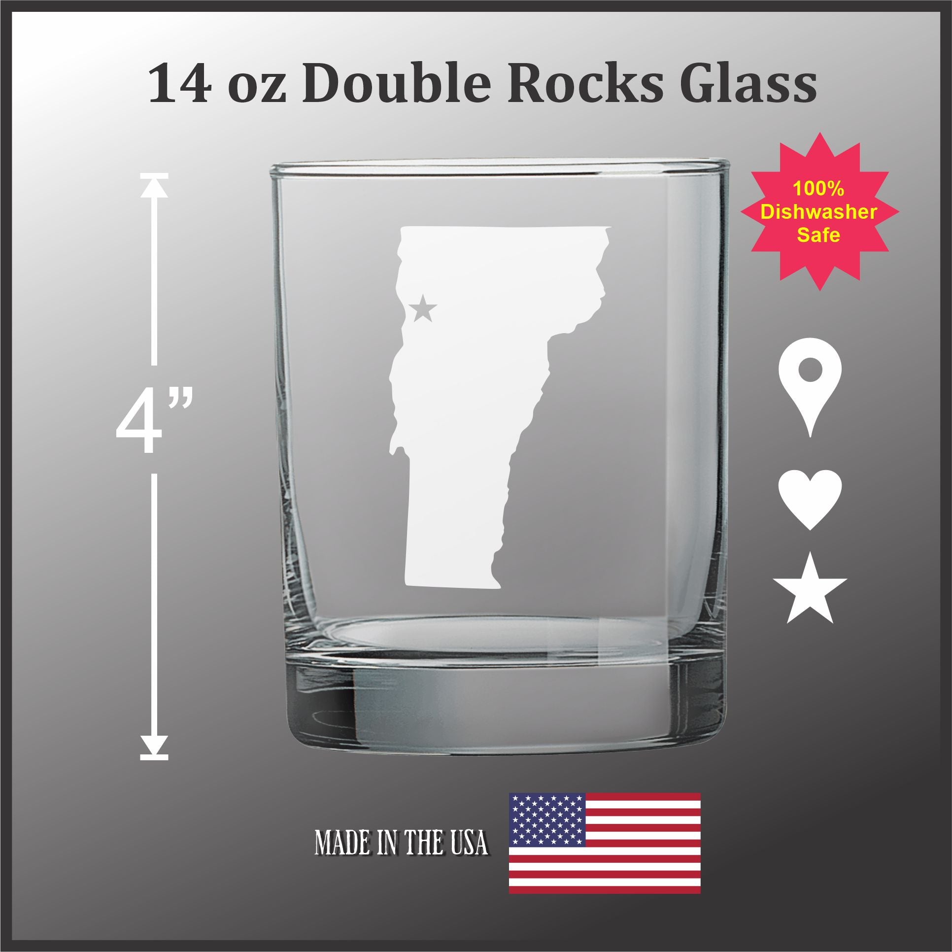 Your State with a marker 14 oz Double Old Fashioned