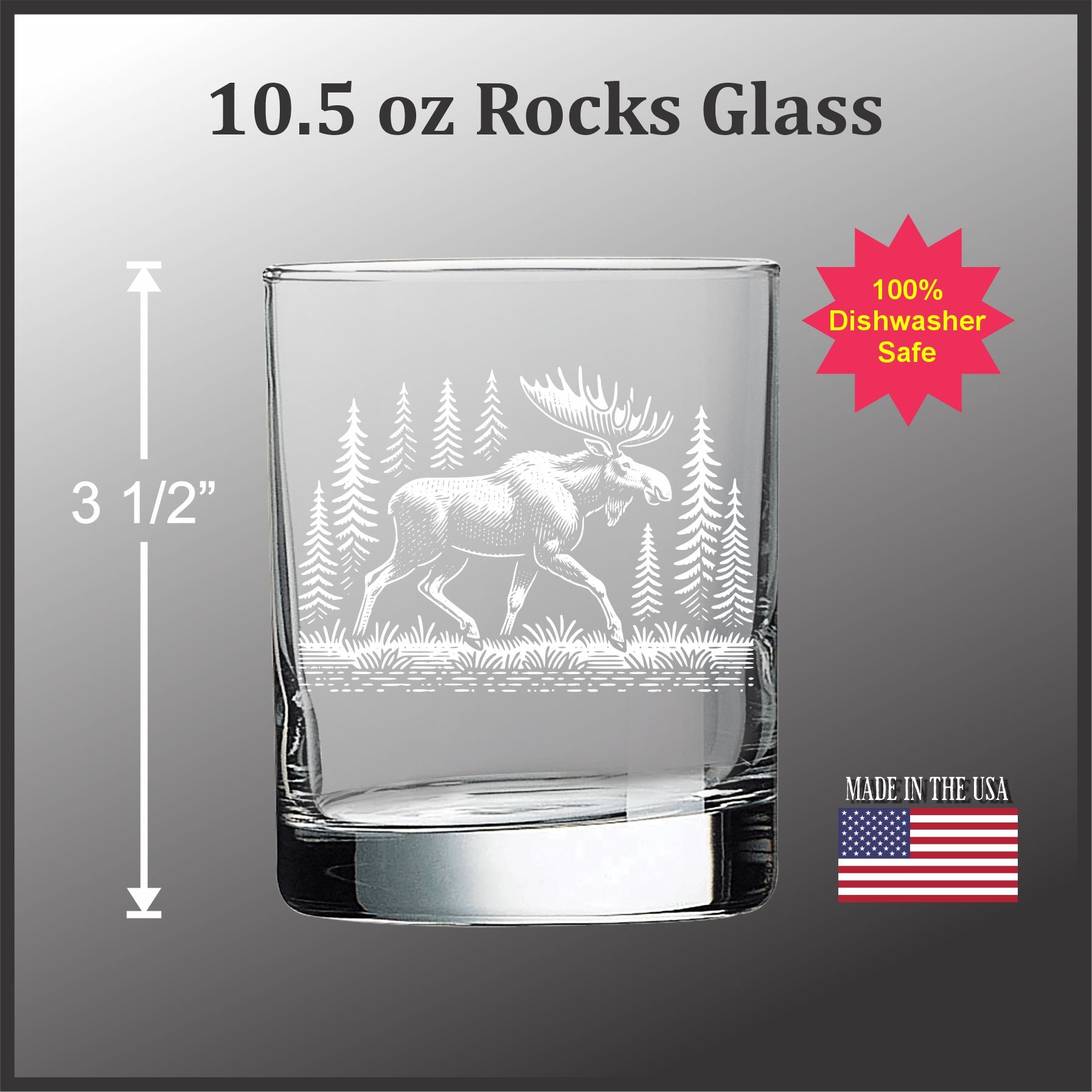 Moose in a Forest 10 oz Old Fashioned In Store Available