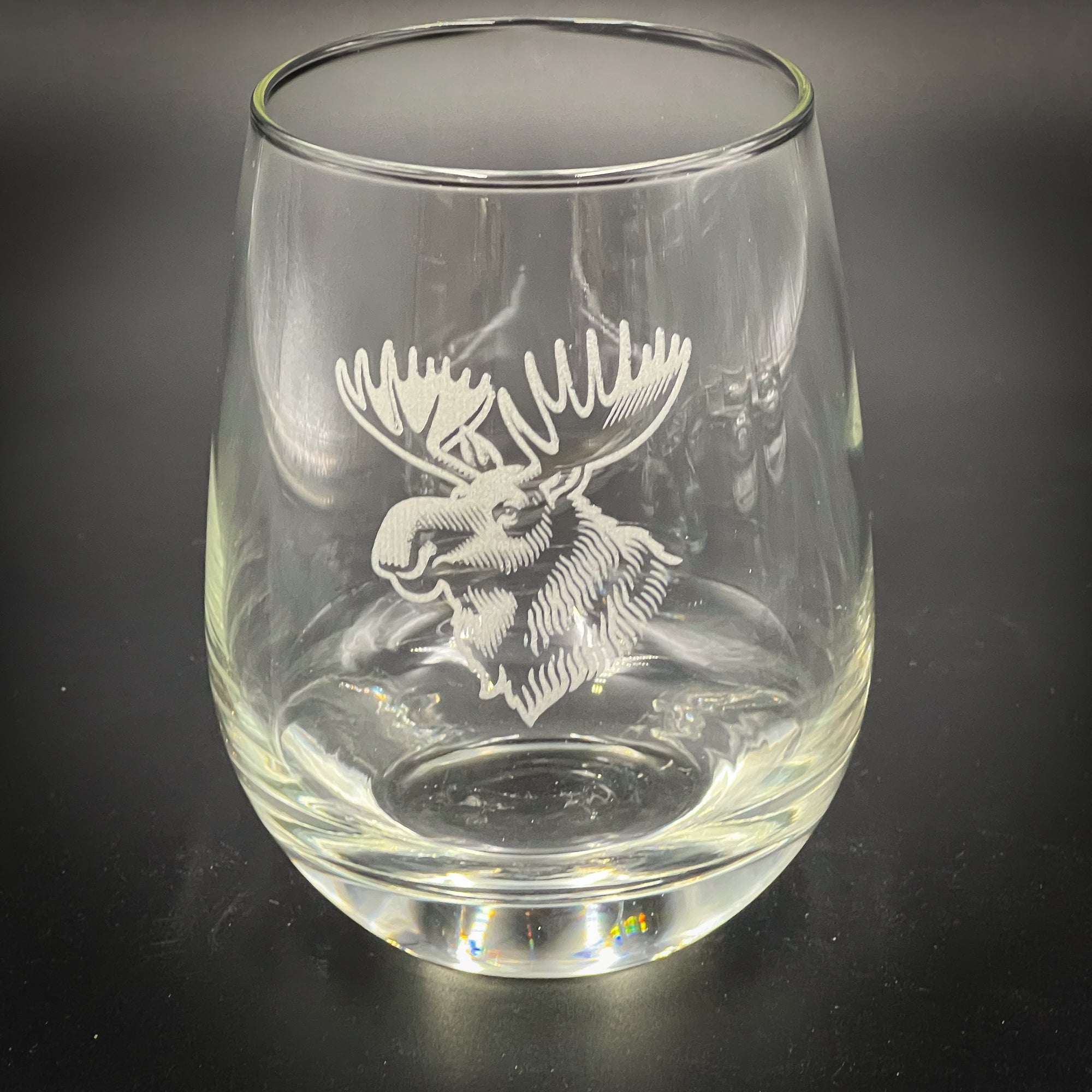 Moose Head 15 oz Stemless Wine Glass