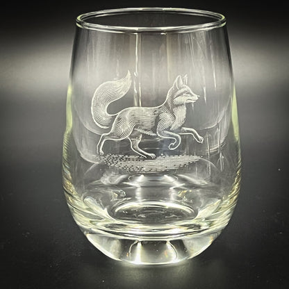 Fox Vintage Style - Stemless Wine Glasses