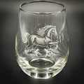 Horse Trotting - 15 oz Stemless Wine Glass