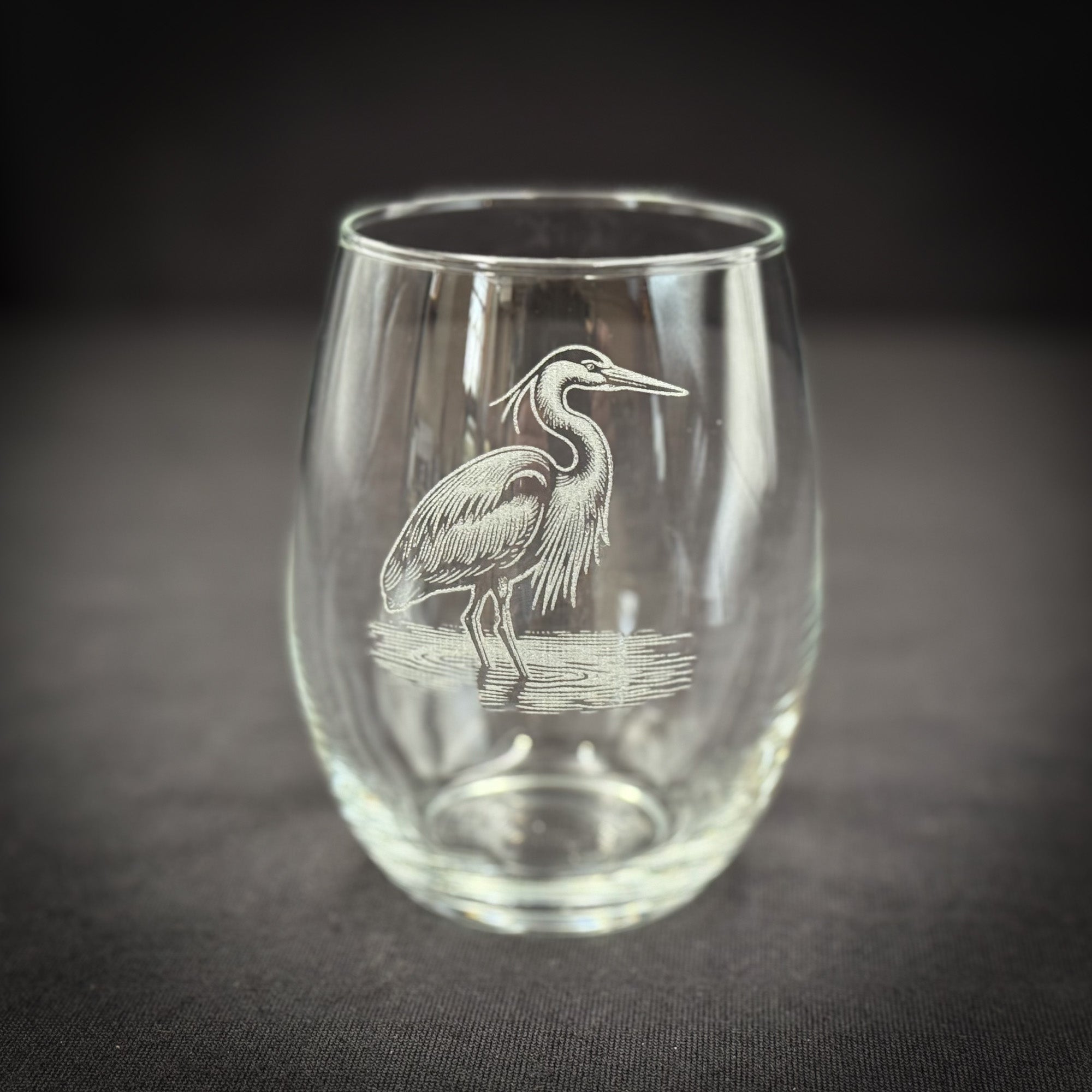 Blue Heron 15 oz Stemless Wine Glass