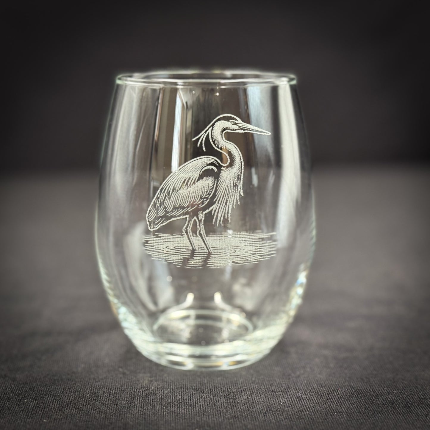 Blue Heron 15 oz Stemless Wine Glass