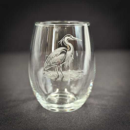 Blue Heron 15 oz Stemless Wine Glass
