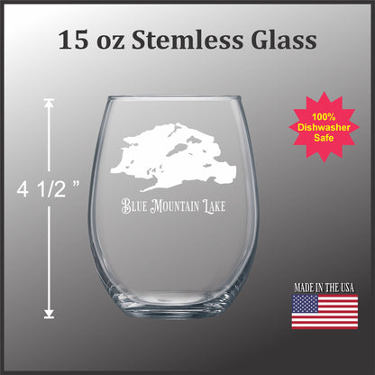 Make My Lake NEW! Vintage 15 oz Stemless Wine Glass