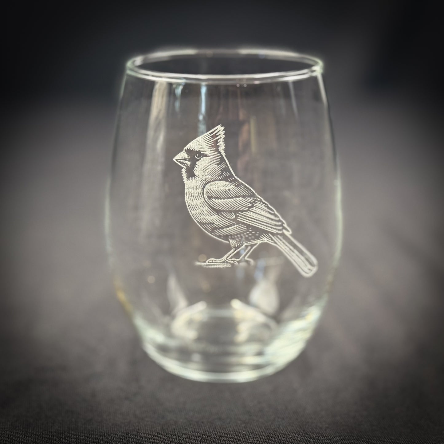 Cardinal Vintage Style - 15 oz Stemless Wine Glass (In Store)
