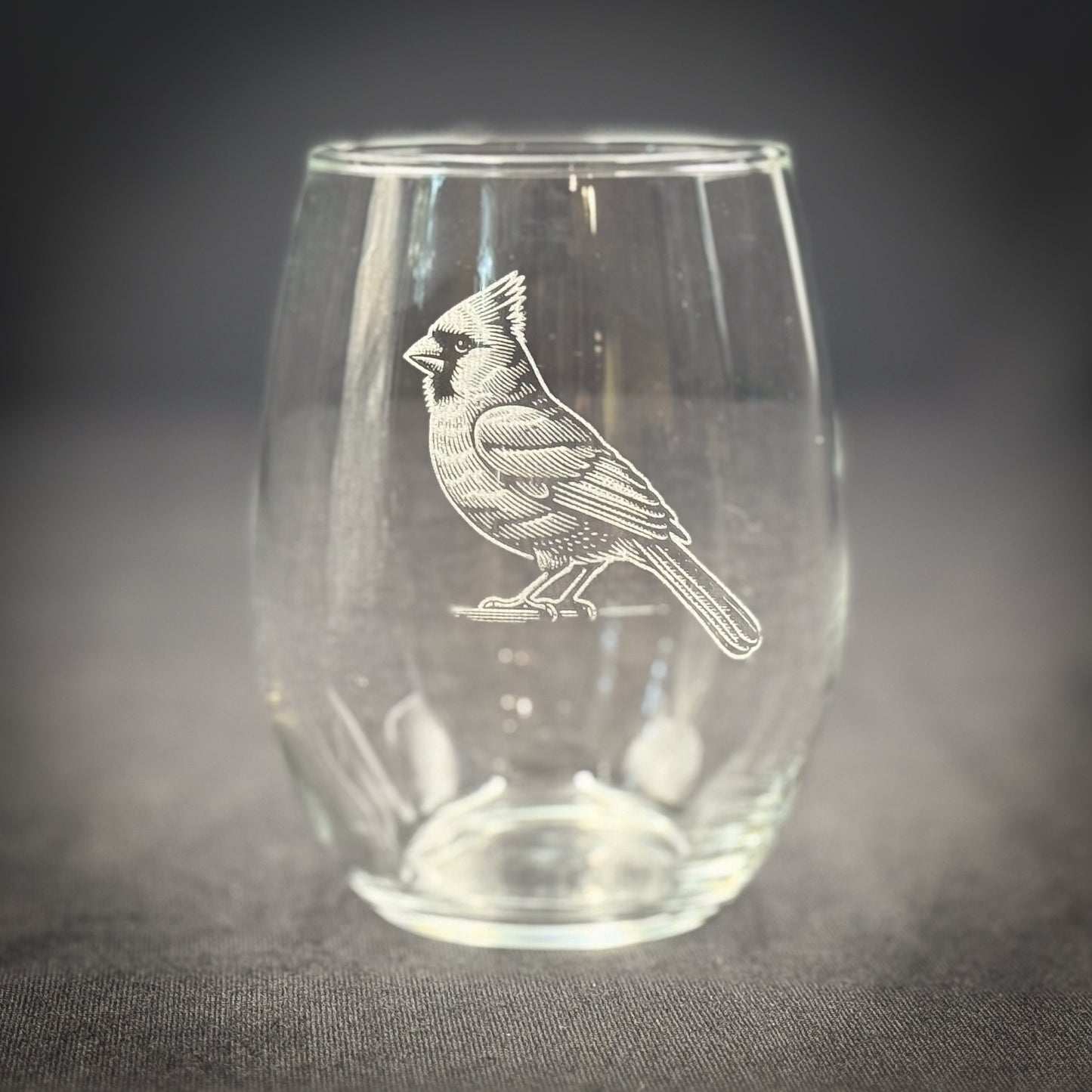 Cardinal Vintage Style - 15 oz Stemless Wine Glass (In Store)